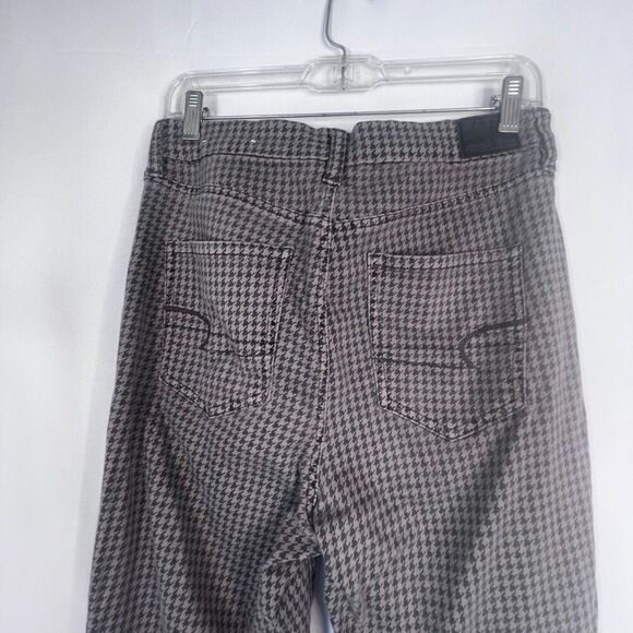 American Eagle Gray Houndstooth Curvy Super Hi-Rise Jegging Jean Size 10 - Picture 4 of 9